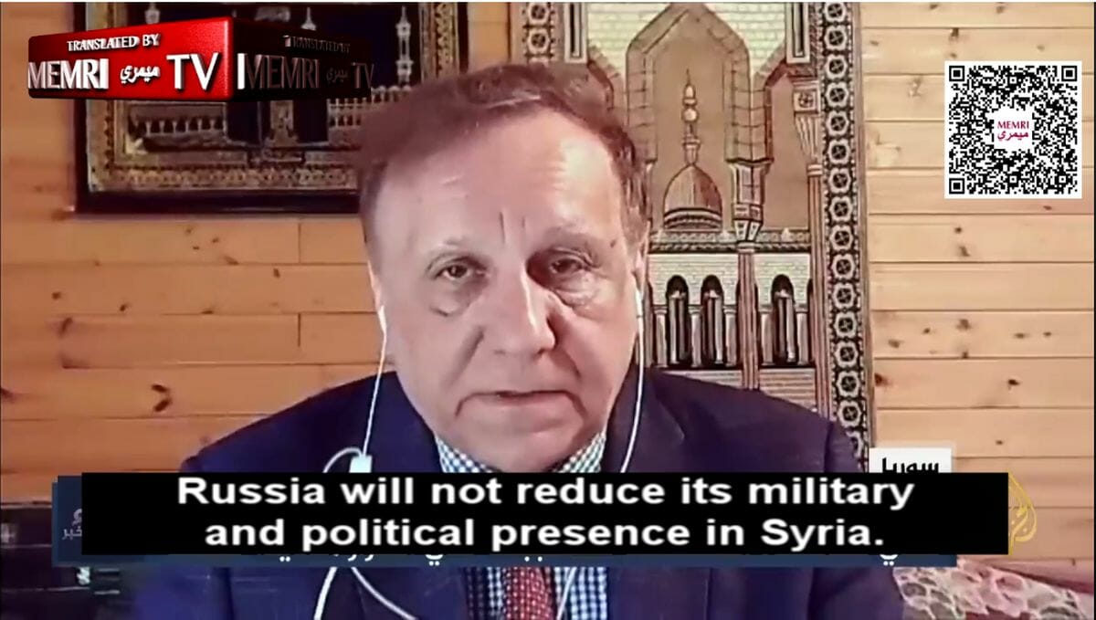 Der ehemalige russische Diplomat Andrey Balkanov im Interview mit dem katarischen TV-Sender Al-Jazeera