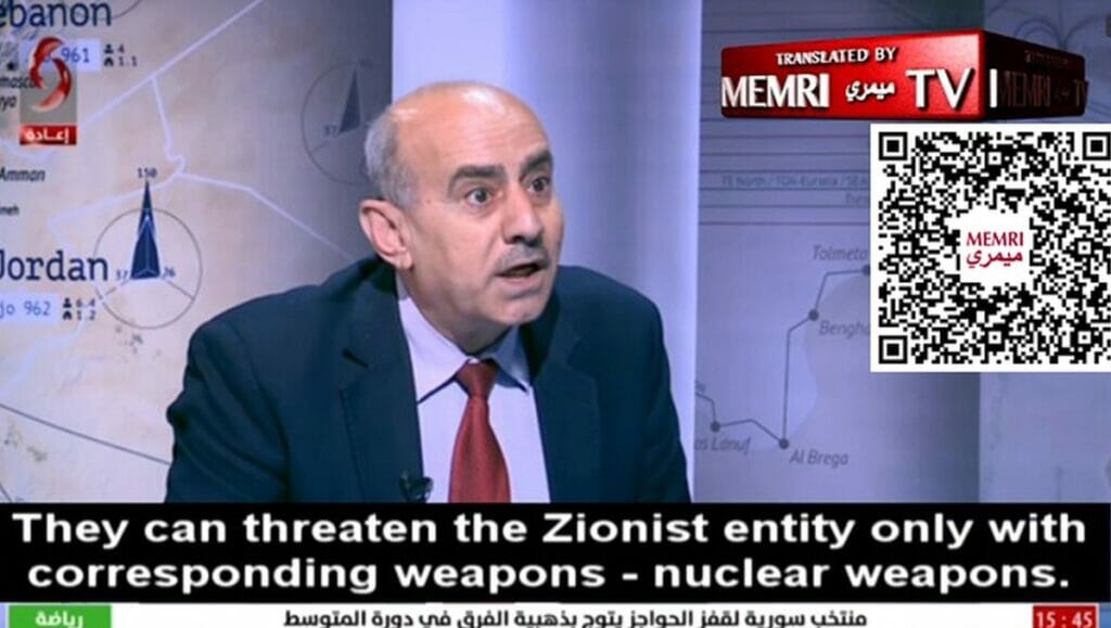 Der syrische Militärexperte Haytham Hassoun fordert Atomwaffen zur Abschreckung
