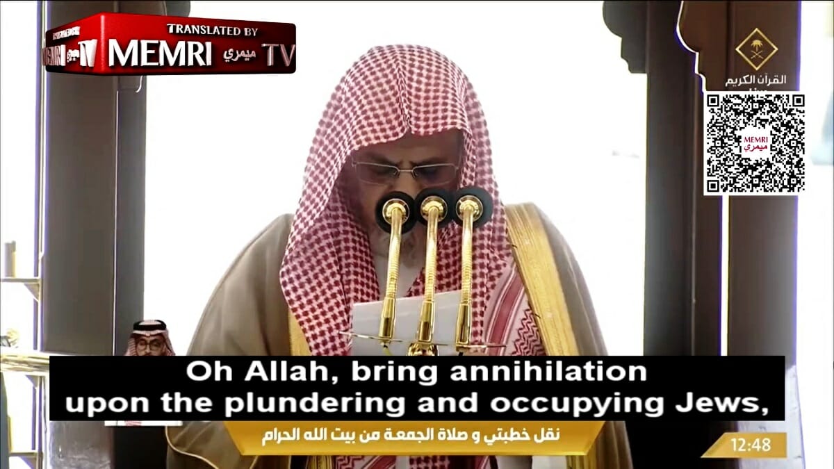 Hetze in der Großen Moschee von Mekka. (Quelle: MEMRI TV)