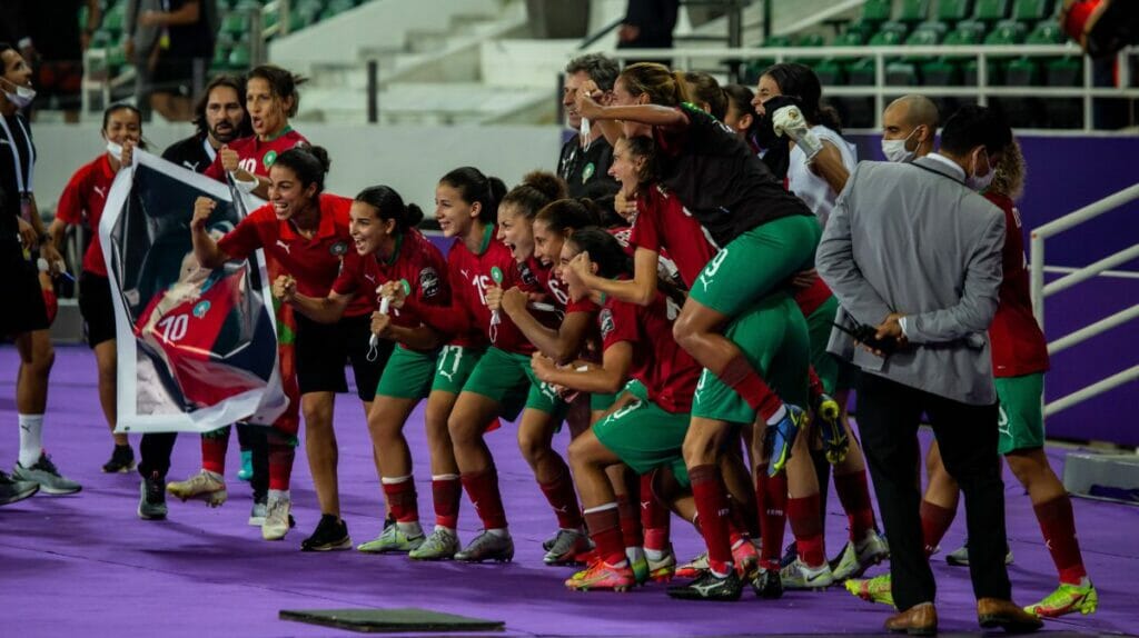 Marokkanische Fußballerinnen feiern Einzug ins Finale des Afrika-Cup der Nationen