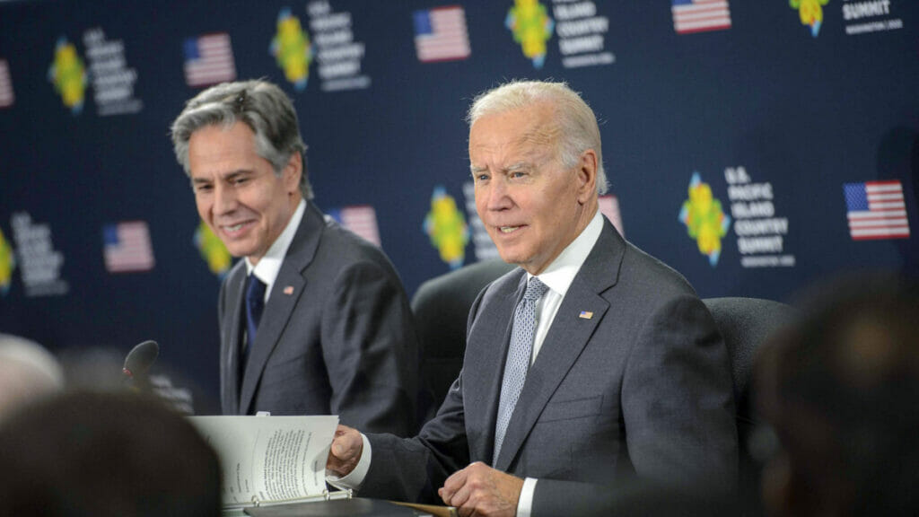 US-außenminister Antony Blinken und Präsident Joe Biden