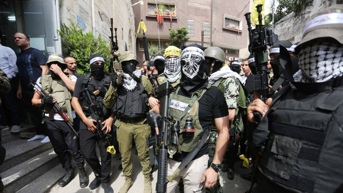 Bewaffnete Kämpfer in Nablus in der Westbank