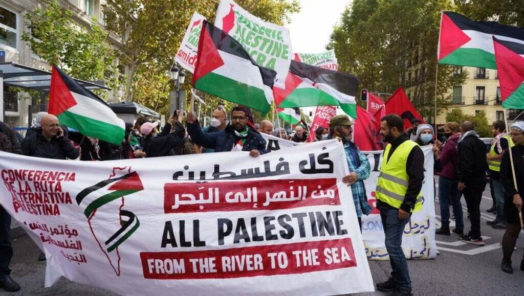 Demonstration der antisemitischen BDS-Bewegung in Madrid