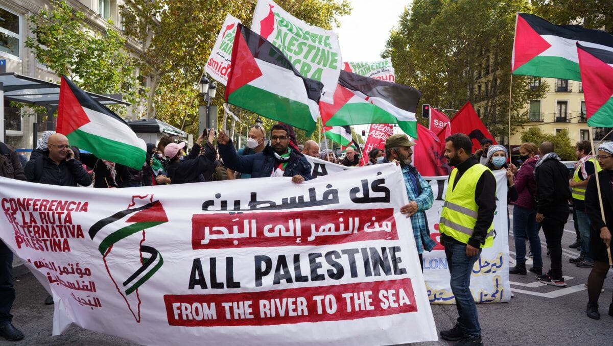 Demonstration der antisemitischen BDS-Bewegung in Madrid