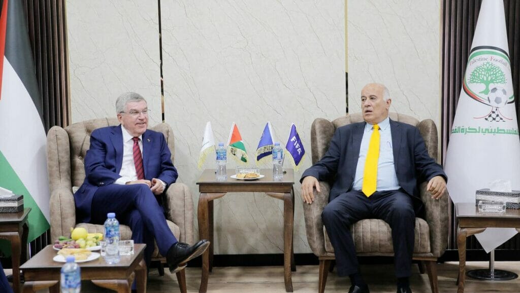 Thomas Bach bei seinem Treffen mit Jibrill Rajoub