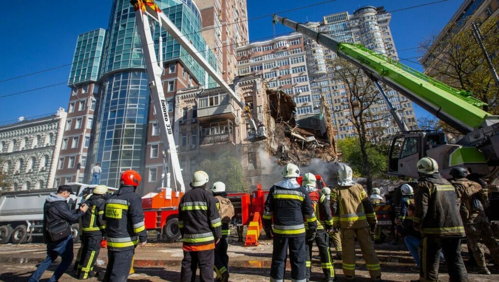 Einschlag iranischer Drohen in der ukrainischen Hauptstadt Kyiv