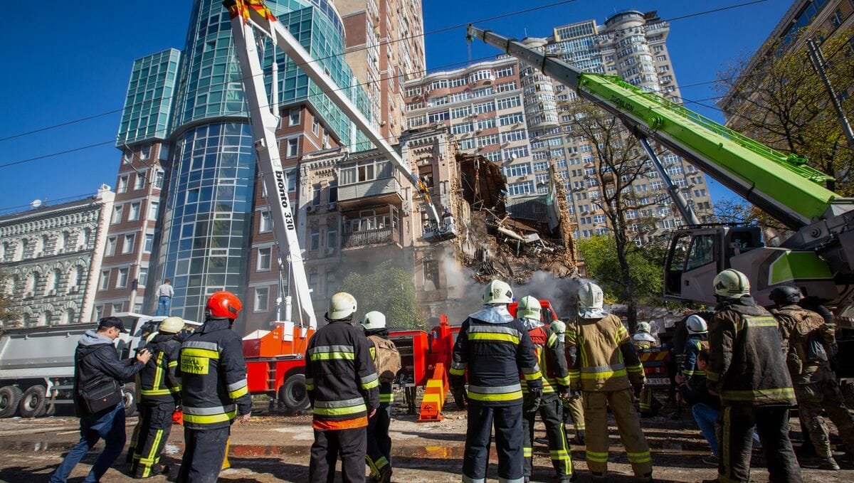 Einschlag iranischer Drohen in der ukrainischen Hauptstadt Kyiv