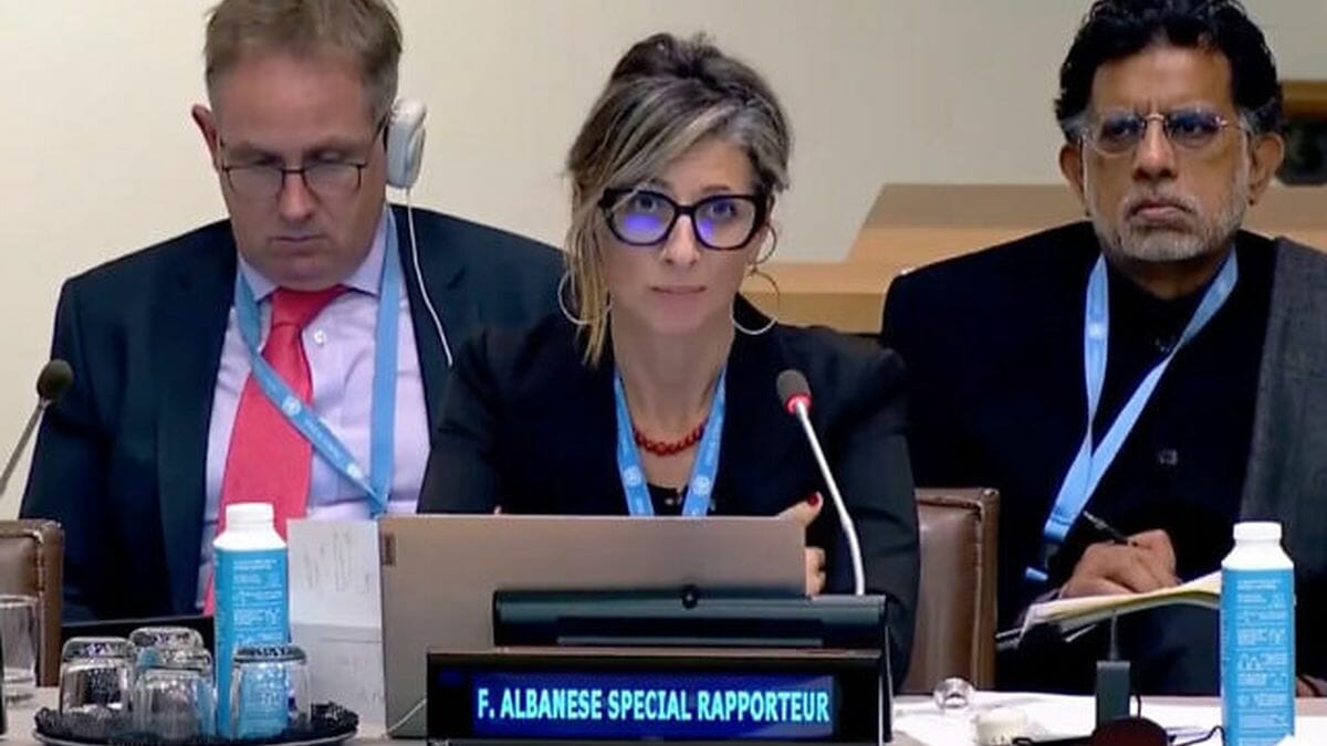 die ständige UNHCR-Sonderberichterstatterin für die Menschenrechtssituation in den seit 1967 besetzten palästinensischen Gebieten, Francesca Albanese