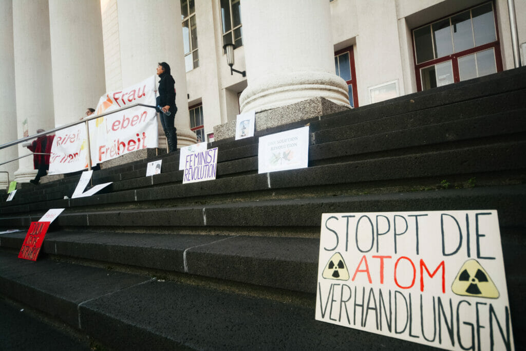 Protest gegen die Atomverhandlungen mit dem Iran in Duisburg