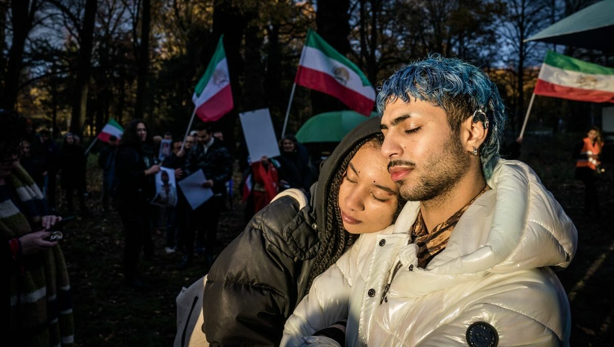 Iranische Studenten in den Niederlanden demonstrieren in Solidarität mit den Protesten gegen die Islamische Republik