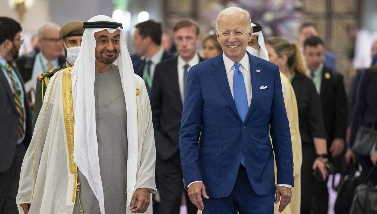US.Präsident Joe Biden mit dem Präsidenten der Vereinigten Arabischen Emirate Scheich Mohammed