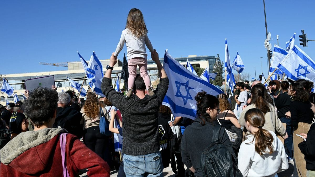Demonstration gegen die geplante Justizreform vor Israels Oberstem Gericht in Jerusalem