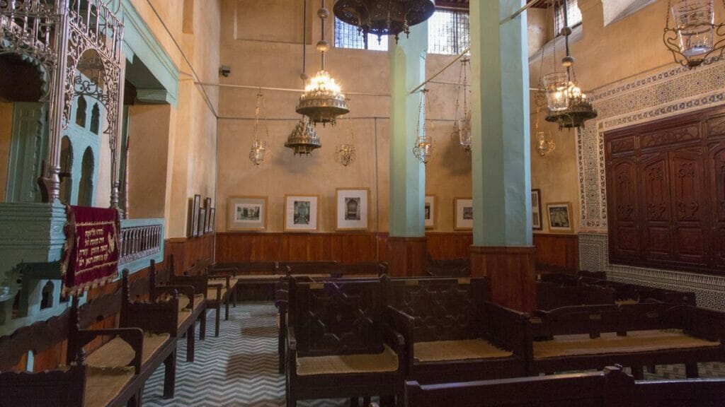 Alte Synagoge in der Mellah, dem ehemaligen jüdischen Viertel, in der Altstadt von Fes in Marokko