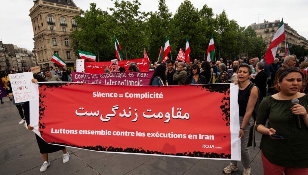 Solidaritätsdemonstration in Paris gegen die Hinrichtung von Demonstranten im Iran