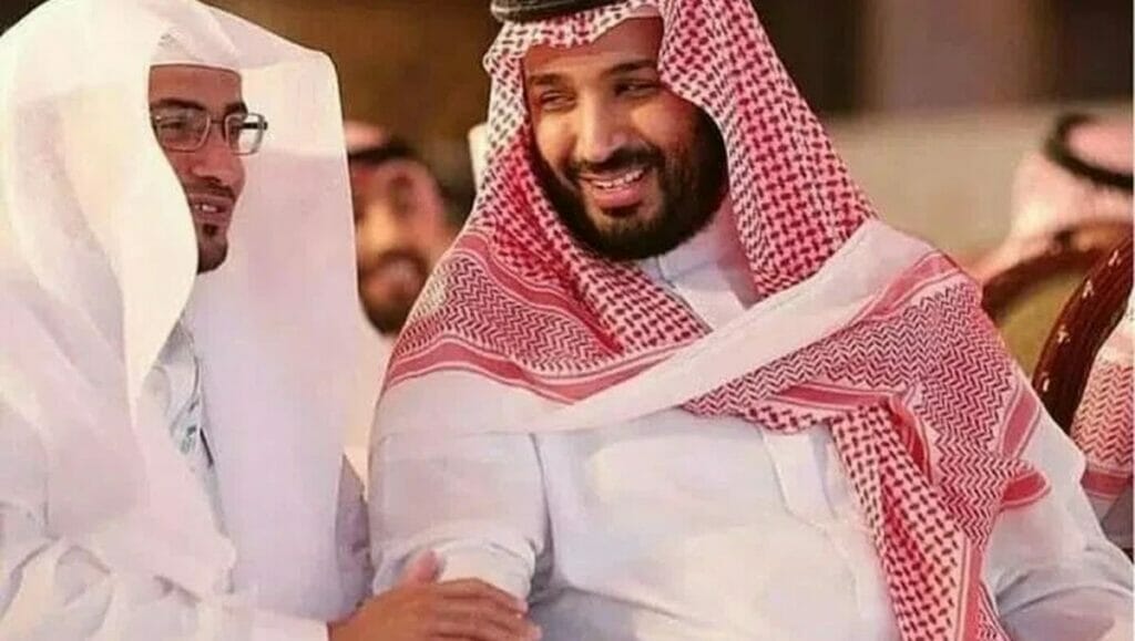 Der saudische Islamgelehrte Saleh al-Moghamsy mit Kronprinz Mohammed bin-Salman