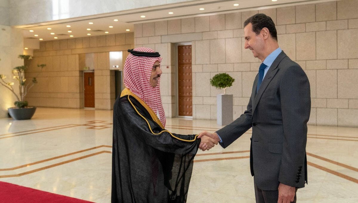 Der saudische Außenminister Faisal bin Farhan bin Abdullah zu Besuch beim syrischen Präidenten Baschar al-Assad in Damaskus