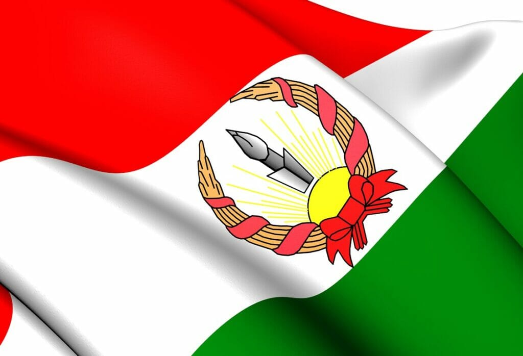 Die Flagge der Republik Mahabad, dem nur kurz existierenden Staat der Kurden im Iran. (© imago images/agefotostock)
