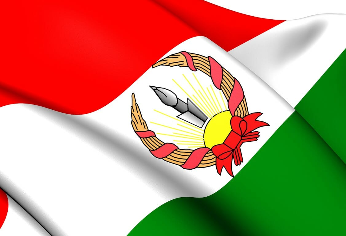 Die Flagge der Republik Mahabad, dem nur kurz existierenden Staat der Kurden im Iran. (© imago images/agefotostock)