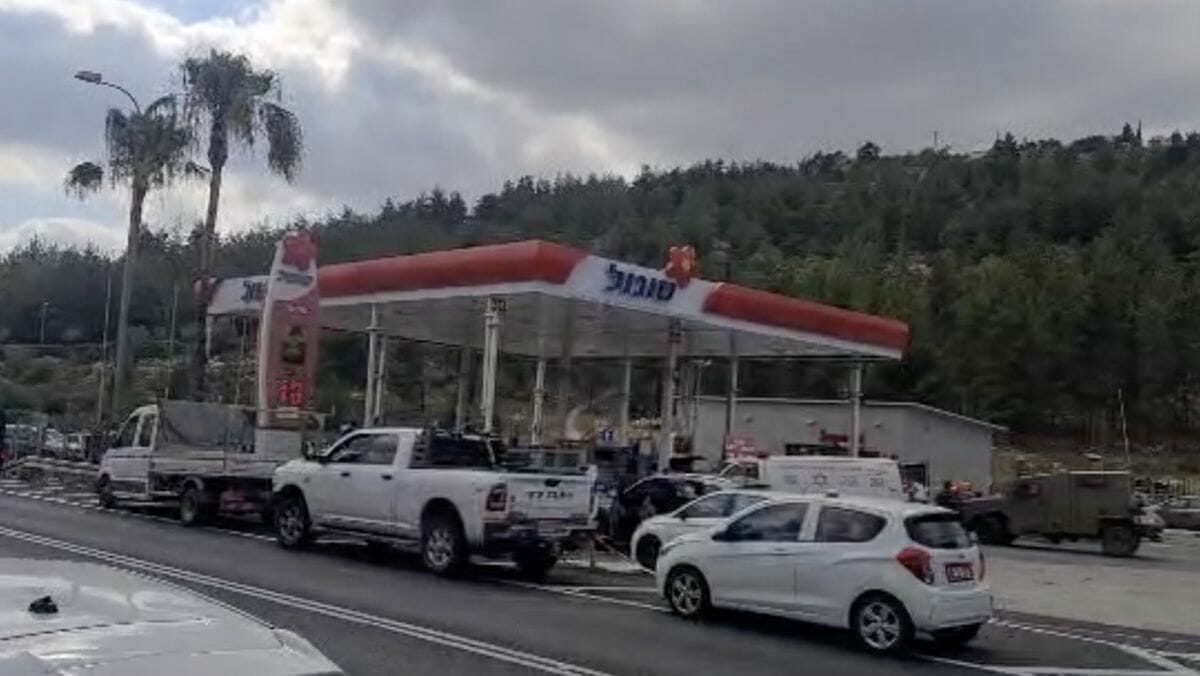 Die Tankstelle in der Westbank, an der der palästinensische Terroranschlag stattfand