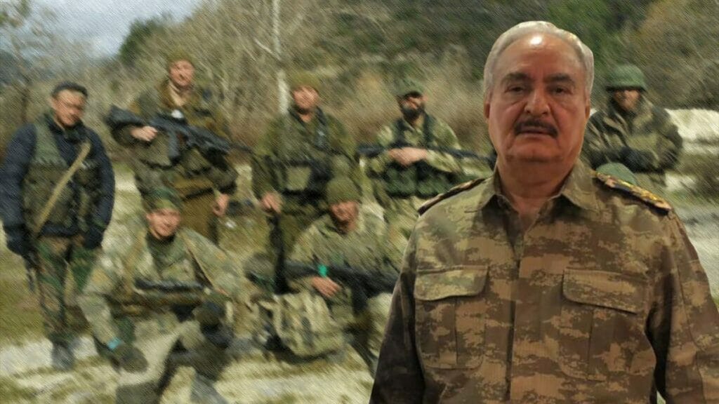 Libyens Warlord Haftar mit für ihn kämpfenden Söldner der russischen Gruppe Wagner (
