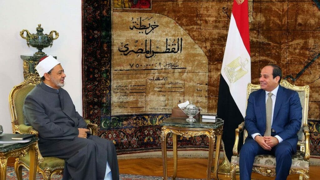 Ägyptens Präsident Abdel Fatah al-Sisi und der Großimam der Al-Azhar, Scheich Ahmed al-Tayeb