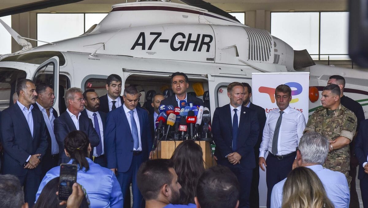 Pressekonferenz anlässlich der Aufnahme der Probebohrungen im Qana-Erdgasfeld im Libanon