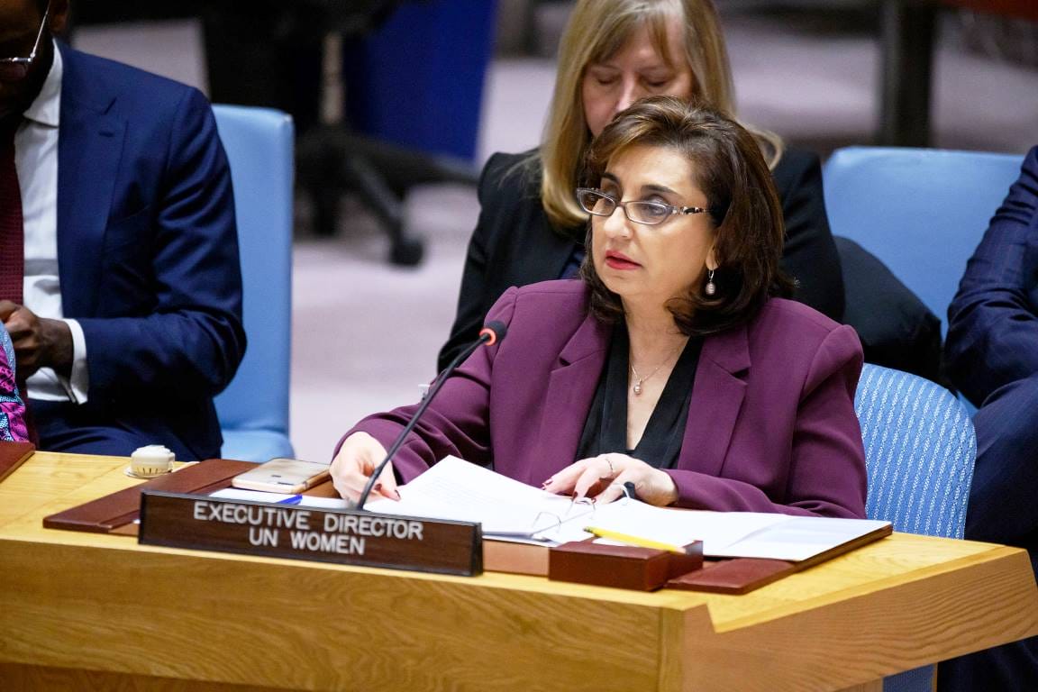 Brauchte bis Mittwoch, um endlich Hamas-Gewalt gegen israelische Frauen zu verurteilen: UN-Women-Direktorin Sima Bahous. (© imago images/Xinhua)