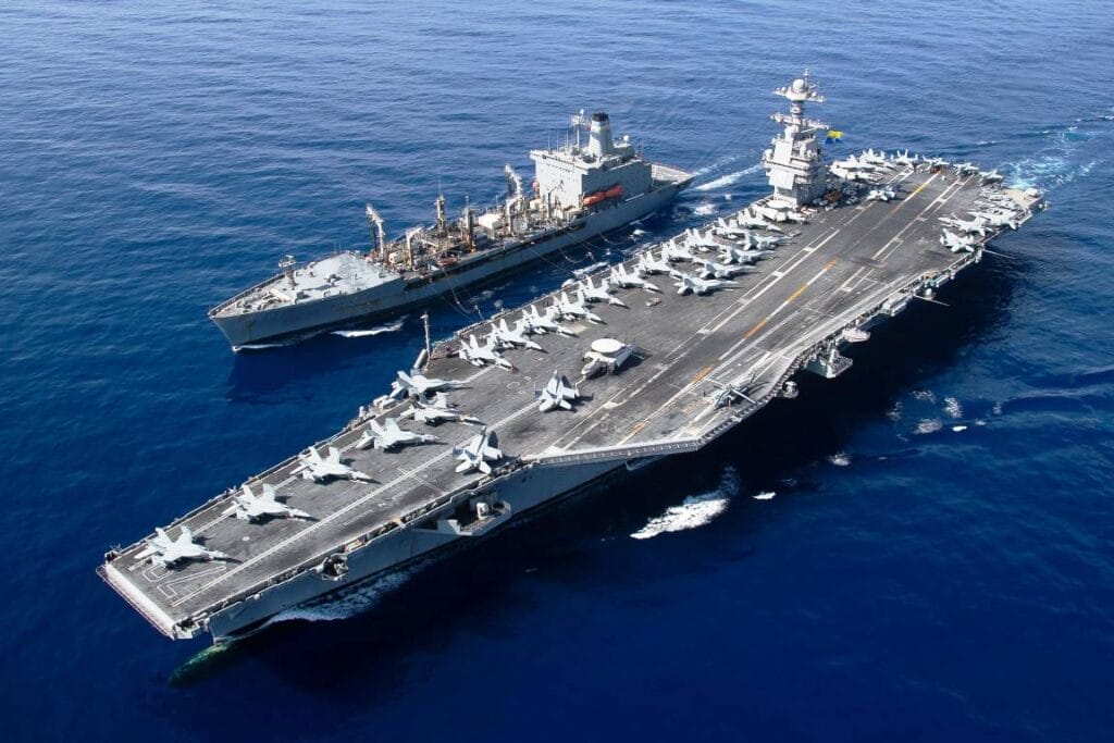 Um den Iran abzuschrecken, ist die USS Gerald R. Ford, der größte Flugzeugträger der Welt, im Mittelmeer nahe Zypern stationiert. (© imago images/ZUMA Wire)