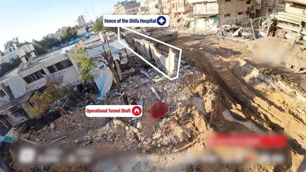 Aufnahmen der israelischen Armee von Hamas-Terror-Tunneln unter dem Shifa-Krankenhaus in Gaza