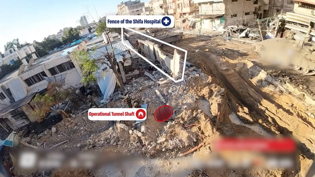 Aufnahmen der israelischen Armee von Hamas-Terror-Tunneln unter dem Shifa-Krankenhaus in Gaza