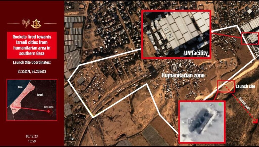 Die Umgebung, aus der die Hamas Raketen abgefeuert hat. (Quelle: Twitter/Israel Defense Forces)