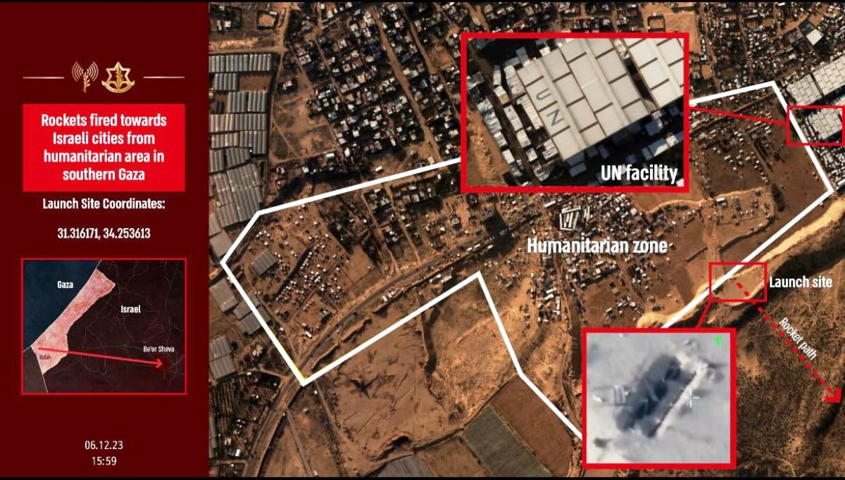 Die Umgebung, aus der die Hamas Raketen abgefeuert hat. (Quelle: Twitter/Israel Defense Forces)