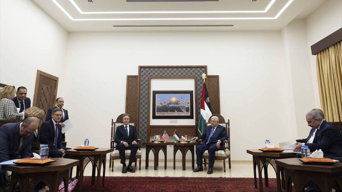Nicht einmal eine US-Fahne stellte Abbas' Autonomiebehörde bei dem Treffen in Ramallah auf