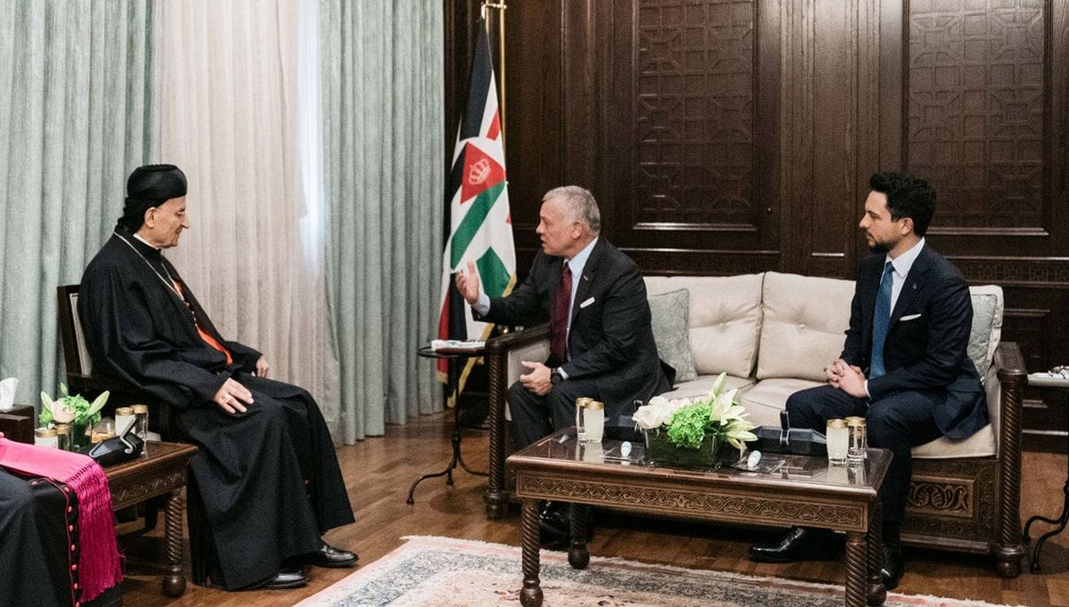 Maronitischer Patriarch des Libanon, Bechara Boutros al-Rahi, zu Besuch bei Jordaniens König Abdullah II.