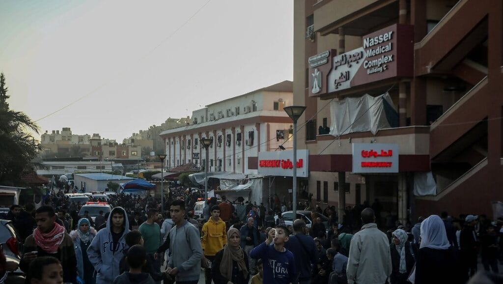 Hamas-Raketenangriff: Das Nasser-Krankenhaus im Khan Yunis im südlichen Gazastreifen
