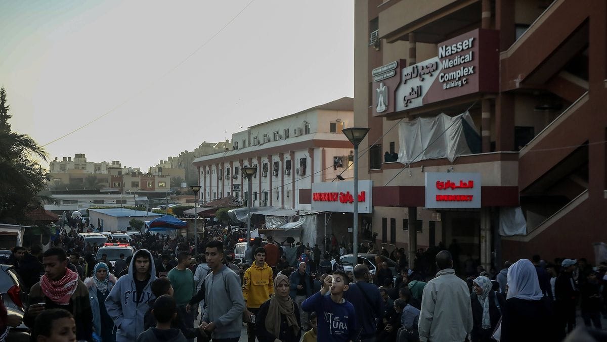 Hamas-Raketenangriff: Das Nasser-Krankenhaus im Khan Yunis im südlichen Gazastreifen