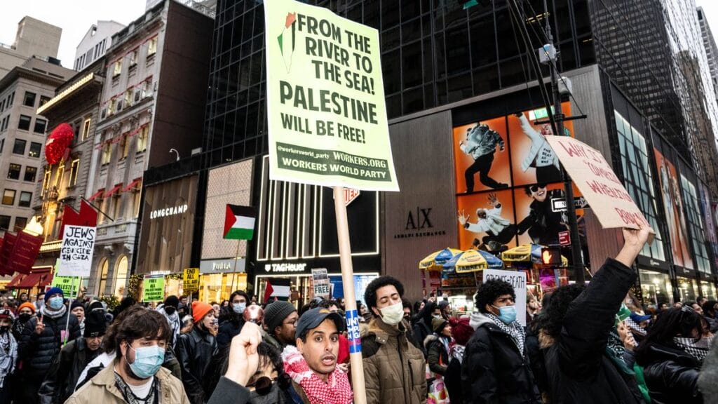 Gaza-Demonstration: Welcher Fluss und welches Meer waren schnell noch einmal gemeint?