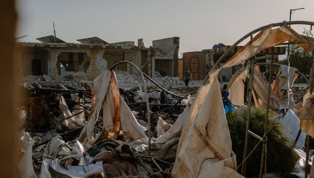 Angriff der mit Syriens Diktator Assad verbündeten russischen Luftwaffe auf ein Flüchtlingslager bei Idlib