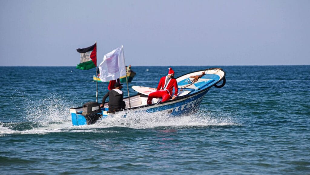 Auch wenn es in Gaza kaum Christen gibt, wird zu Propagandazwecken gerne auf den Weihnachtsmann zurückgegriffen