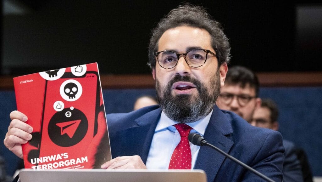 UN-Watch-Exekutivdirektor Hillel Neuer bei der Anhörung zur UNRWA vor dem US-Kongress