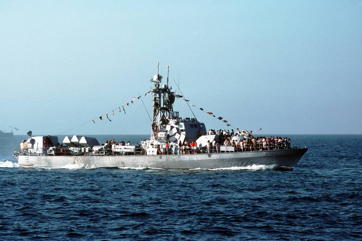Die INS Akko war eines der in Cherbourg gebauten israelischen Schnellboote. (© imago images/piemags)