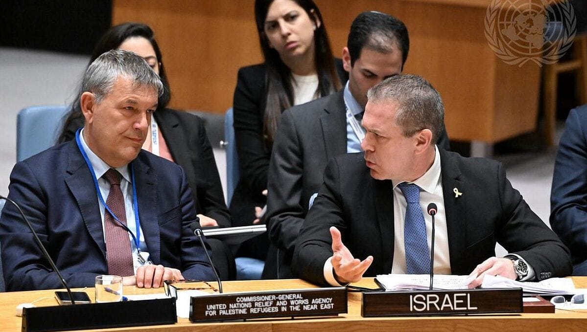 UNRWA-Generalkommissar Philippe Lazzarini und Israels UNO-Botschafter Gilad Erdan
