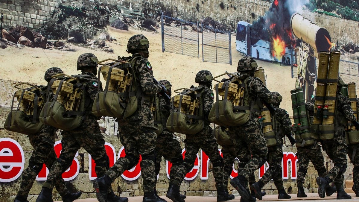 Hamas-Eliteeinheiten bei der Parade zum Jahrestag der Gründung der Terrorgruppe im Dezember 2018
