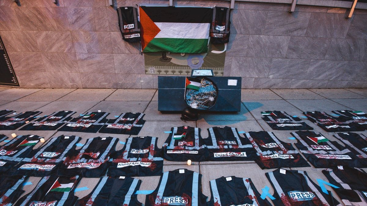 Protestaktion in Washington für die während des Gazakriegs getöteten palästinischen Journalisten
