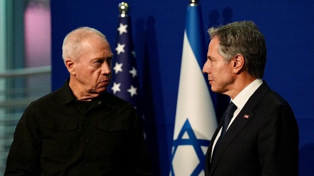 Israels Außenminister Yoav Gallant und sein amerikanischer Amtskollege Antony Blinken