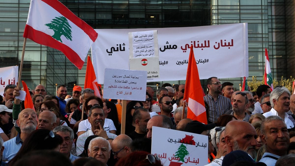 Anhänger der mit der Hisbollah verbündeten »Freien Patriotischen Bewegung« demonstrieren gegen syrische Flüchtlinge