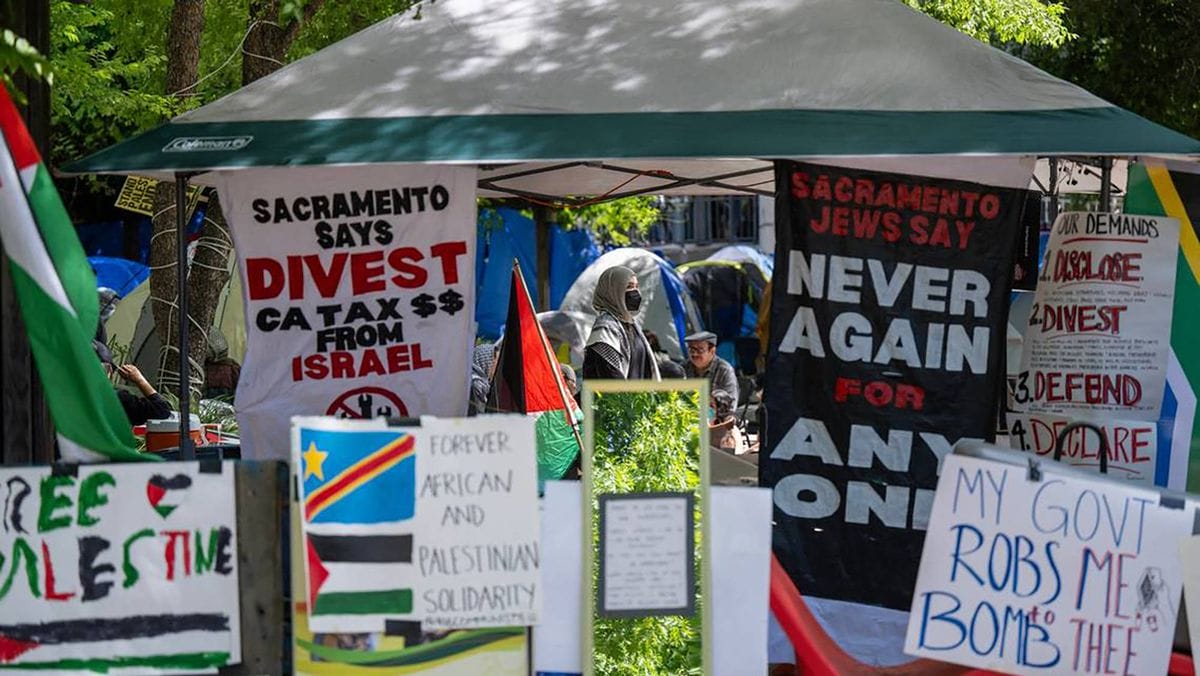 Auch an der California State University in Sacramento gibt es ein antiisraelisches Protest-Camp