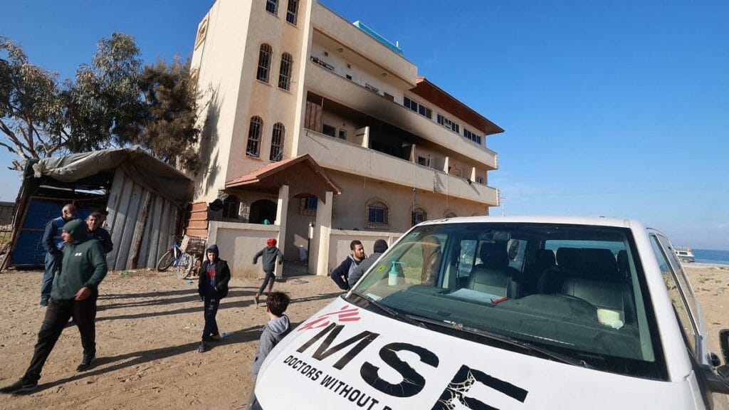 Das Büro von Médecins Sans Frontières (Ärzte ohne Grenzen) in Khan Yunis, im südlichen Gazastreifen