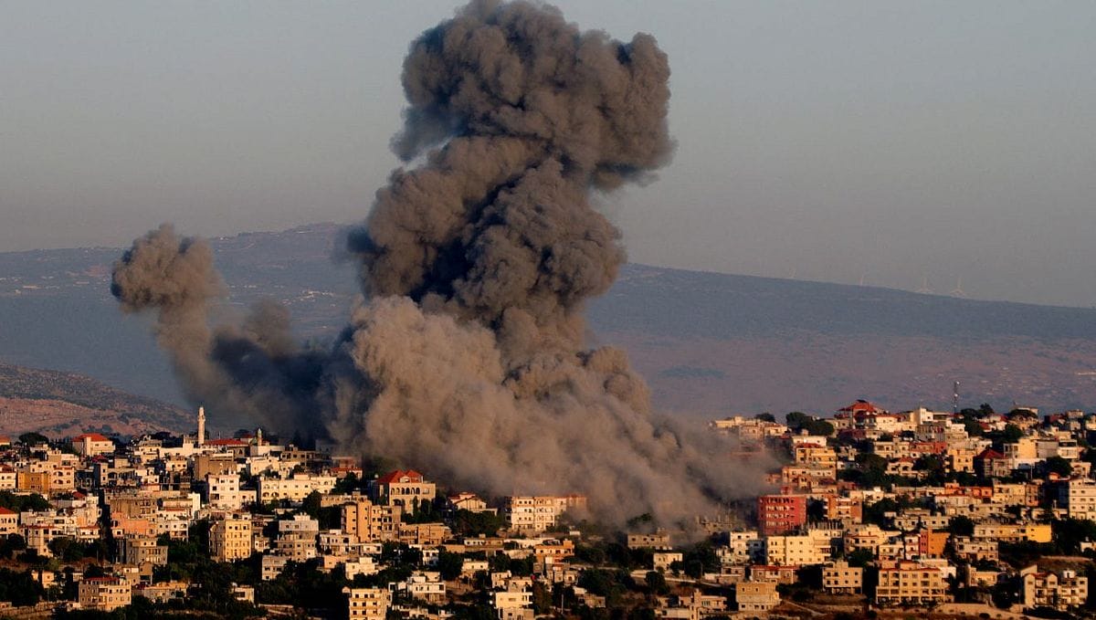 Israelischer Luftschlag im Südlibanon als Reaktion auf einen Hisbollah-Raketenangriff auf Nordisrael
