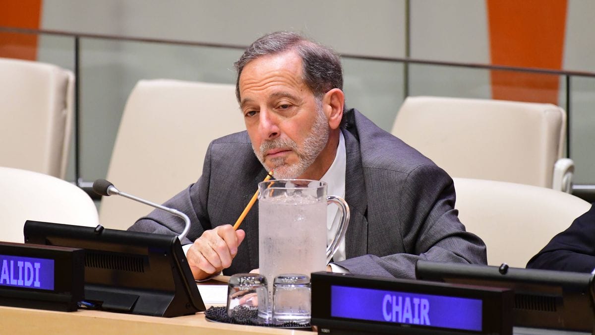 Der palästinensische Historiker Rashid Khalidi bei einer UNO-Veranstaltung gegen die Balfour-Deklaration